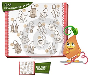 Find 2 identical kitchen aprons