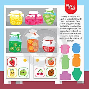 Find Jam Bottle Sticker Game Printable Template