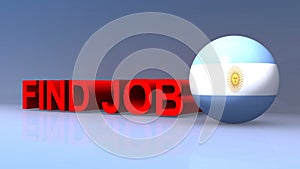 Find job with argentina flag on blue