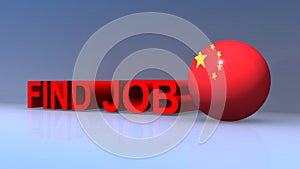 Find job with Chine flag on blue