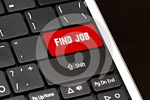 Find job on Red Enter Button on black keyboard