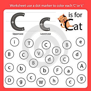 Find the letter Worksheet use a dot marker to color each C