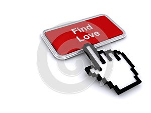 Find love button on white
