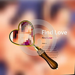 Find love, vector illustration.
