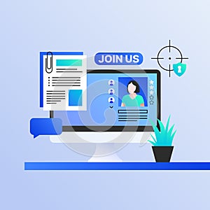 Find new Employees, Resume Review. Recruitment Illustration