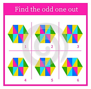 Find the odd one out. Logic puzzle for children.