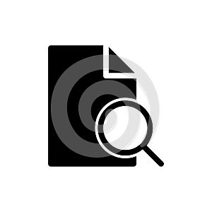 Find page icon with paper and magnifying glass