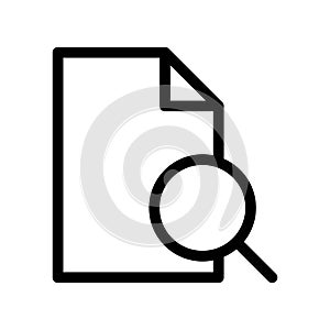 Find page icon with paper and magnifying glass