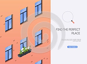 Find the perfect place. Real Estate concept, template for sales, rental, advertising