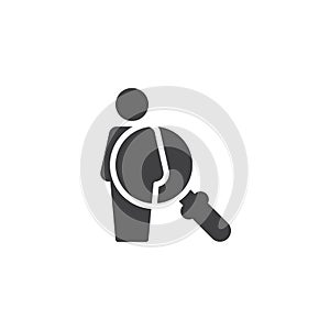 Find Person magnifying glass vector icon