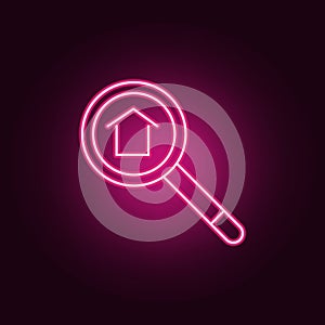 Find a Real Estate neon icon. Elements of Real Estate set. Simple icon for websites, web design, mobile app, info graphics