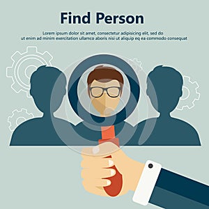 Find the right person for the job concept. Hiring and recruiting new employees