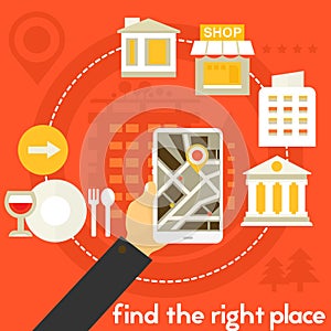 Find The Right Place Concept