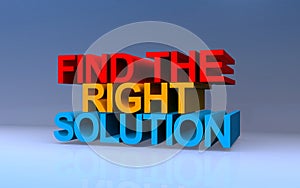 find the right solution on blue