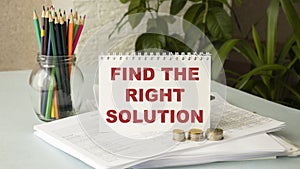 Find the right solution. Text on tablet device