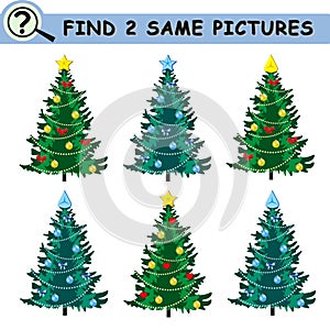 Find same pictures with cartoon christmas tree. Christmas balls, decorations, stars.