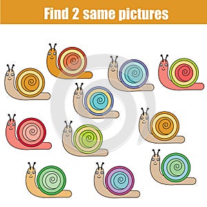 Find the same pictures children educational game