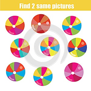 Find the same pictures children educational game