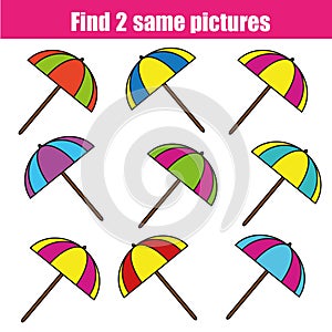 Find the same pictures children educational game