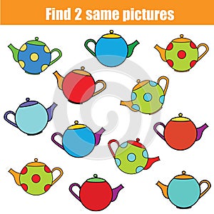 Find the same pictures children educational game, kids acitivity