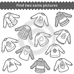 Find the same pictures. Set of sweaters