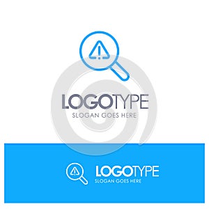 Find, Search, View, Error Blue outLine Logo with place for tagline