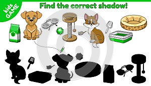 Find the shadow of cartoon cat and dog