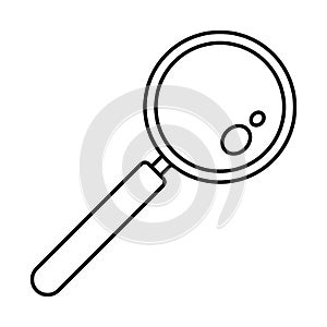 Find solution magnify glass icon, outline style