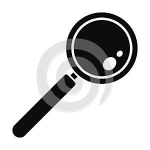 Find solution magnify glass icon, simple style