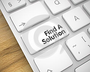 Find A Solution on the White Keyboard Keypad. 3D.