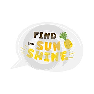 Find sunshine yellow flat vector lettering
