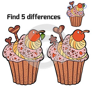 Find three differences (cupcake)