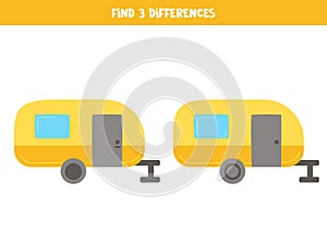 Find three differences between two traveling caravans.