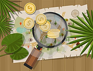Find treasure hunt money map photo