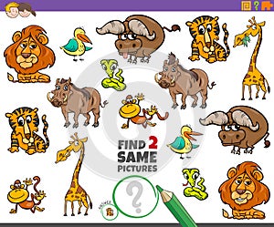 Find two same animals educational game for kids