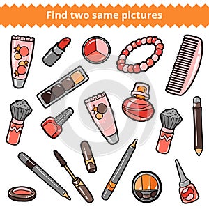 Find two same pictures. Beauty vector color set