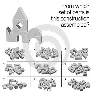 Find which set of parts is this construction assembled
