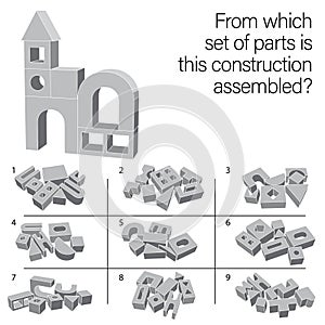 Find which set of parts is this construction assembled