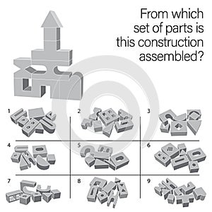 Find which set of parts is this construction assembled