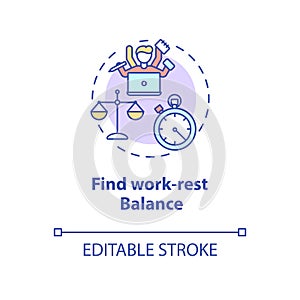 Find work rest balance concept icon