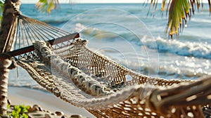 Find your inner peace as you doze off in a waterfront hammock rocked by the soothing motion of the waves. 2d flat photo