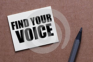 Find your voice inspirational handwriting