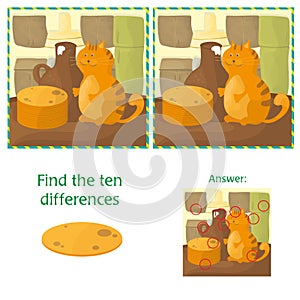Finding Differences Educational Task for Preschool Children with Cat