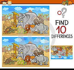 Finding differences game cartoon