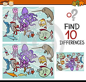 Finding differences game cartoon