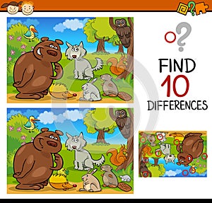 Finding differences game cartoon