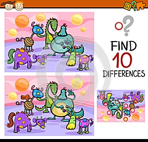 Finding differences game cartoon