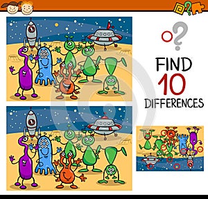 Finding differences game cartoon