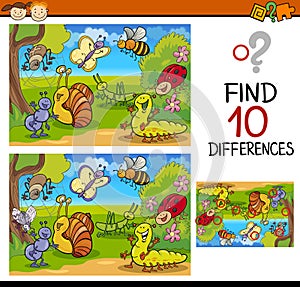 Finding differences game cartoon