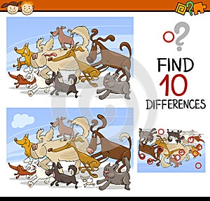 Finding differences game cartoon